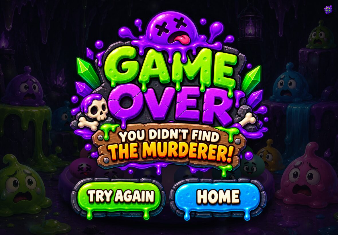 Game over screen — 'You didn't find the murderer!'