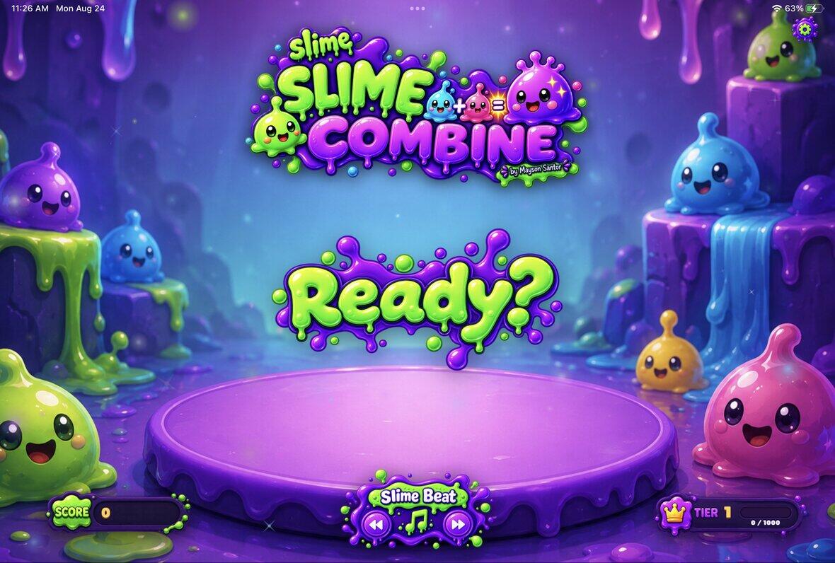 Slime Slime Combine ready screen